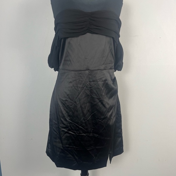 Vici black off shoulder satin mini dress size extra large - Picture 2 of 8